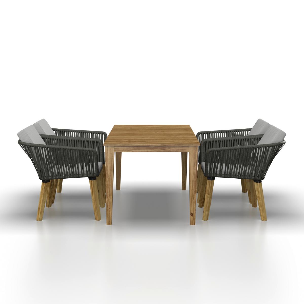 Set grădină Viola - gri deschis, Modern, plastic/lemn (160/76/90cm) - Bessagi Garden