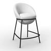 Barhocker Zoa Creme Struktur Gepolstert - Creme/Schwarz, MODERN, Holz/Textil (50/110/58cm) - Bessagi Home