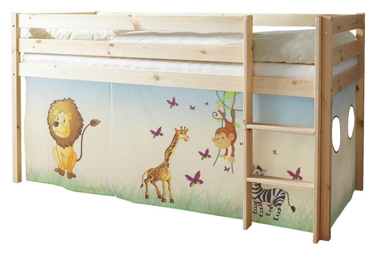 Spielbett Holz Malte ca. 90x200 cm Safari - Multicolor/Naturfarben, Natur, Holz (90/200cm) - MID.YOU