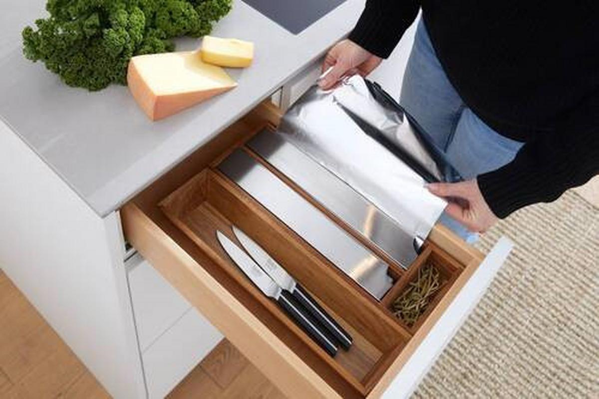 range-couverts in Naturfarben - couleur écru, Modern, bois (38,3/20/5,5cm) - Zandiara