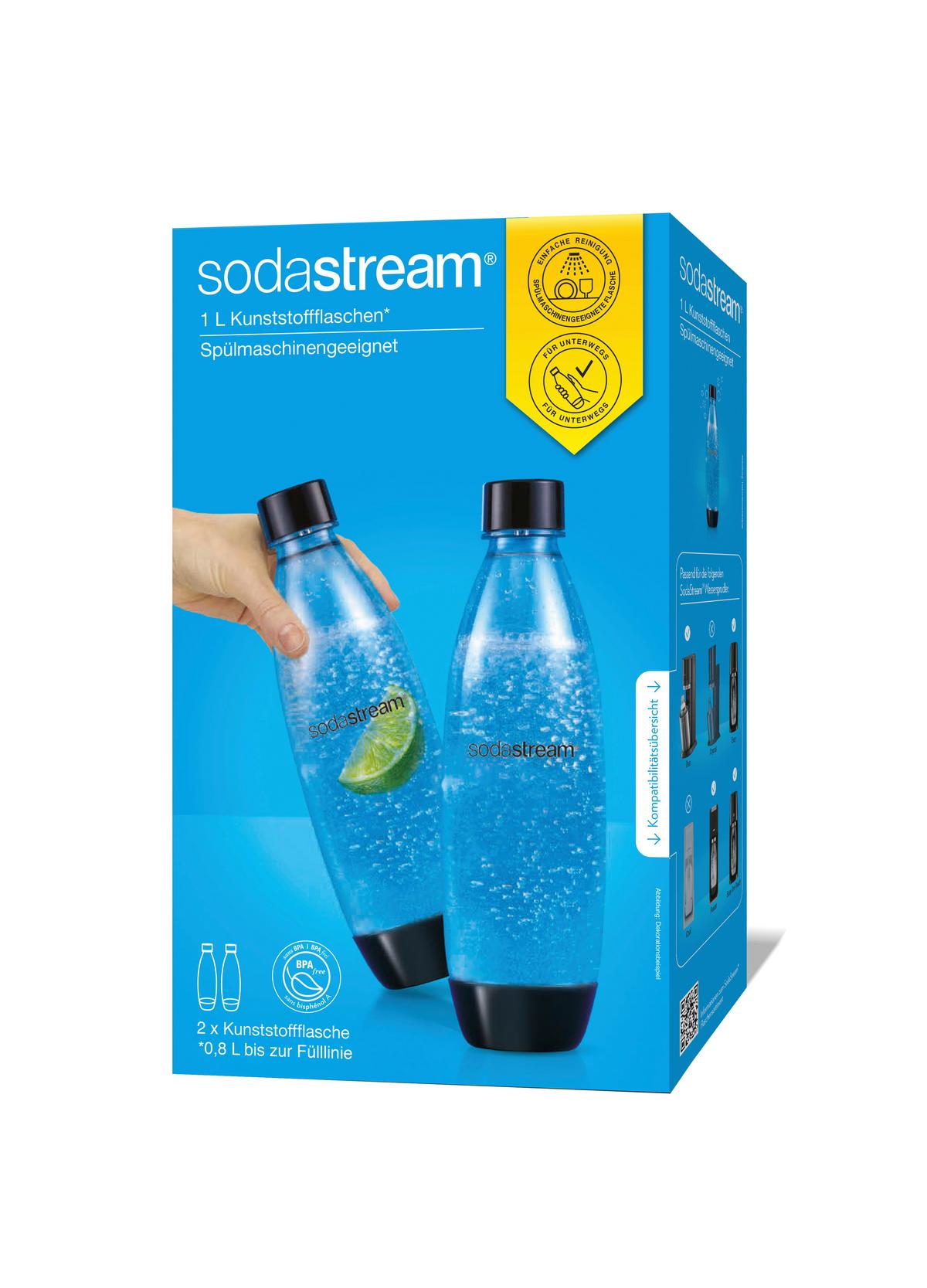 BUTELKA DO SATURATORA 1741260490 - czarny, Basics, tworzywo sztuczne (17,2/8,8/28,3cm) - SodaStream