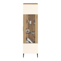 Vitrina King - kašmir/boje hrasta, Moderno, staklo/drvni materijal (55,2/200/40cm) - Modern Living