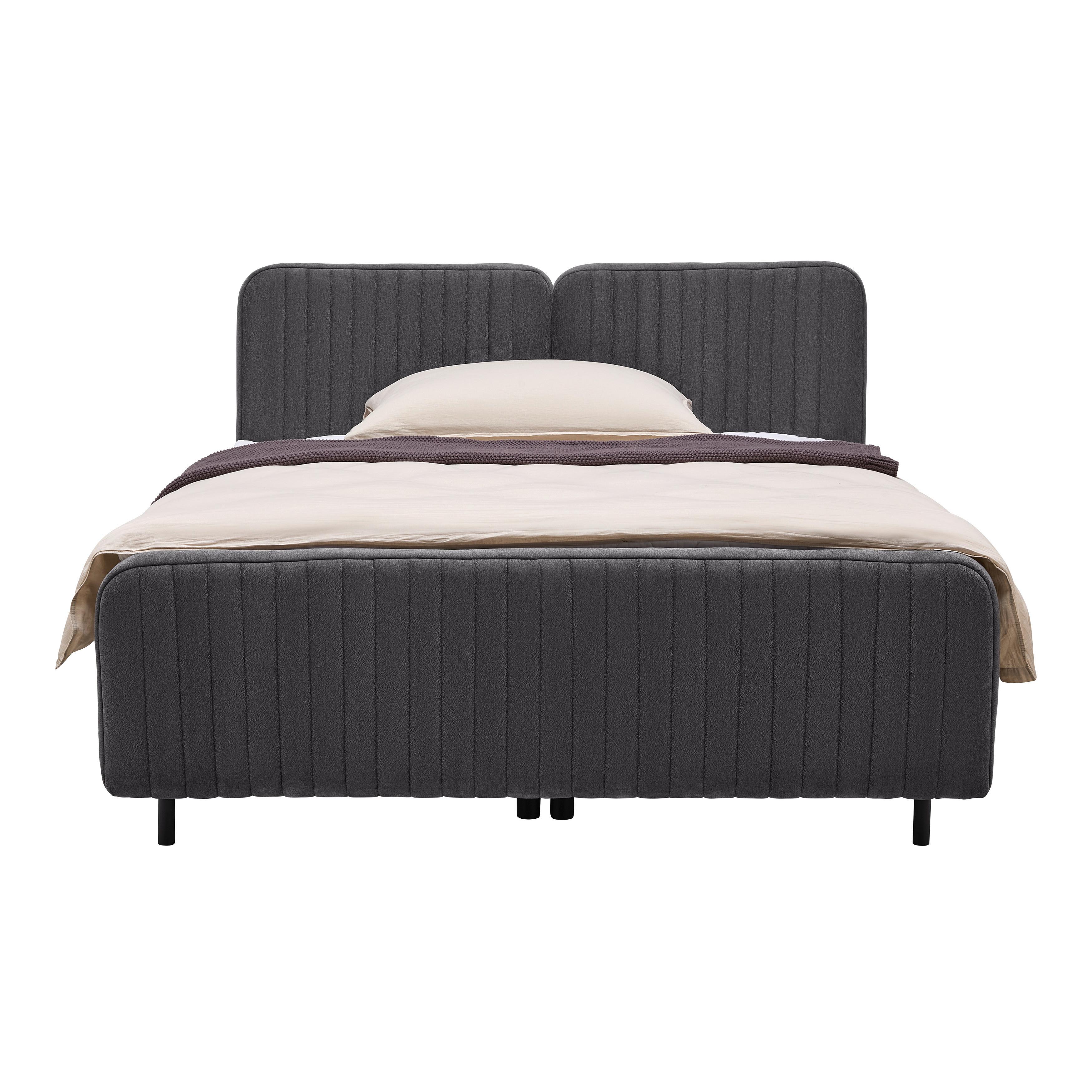 Boxbett Livetto Anthrazit ca. 180x200cm - Anthrazit/Schwarz, KONVENTIONELL, Holz/Textil (180/200cm) - Mömax
