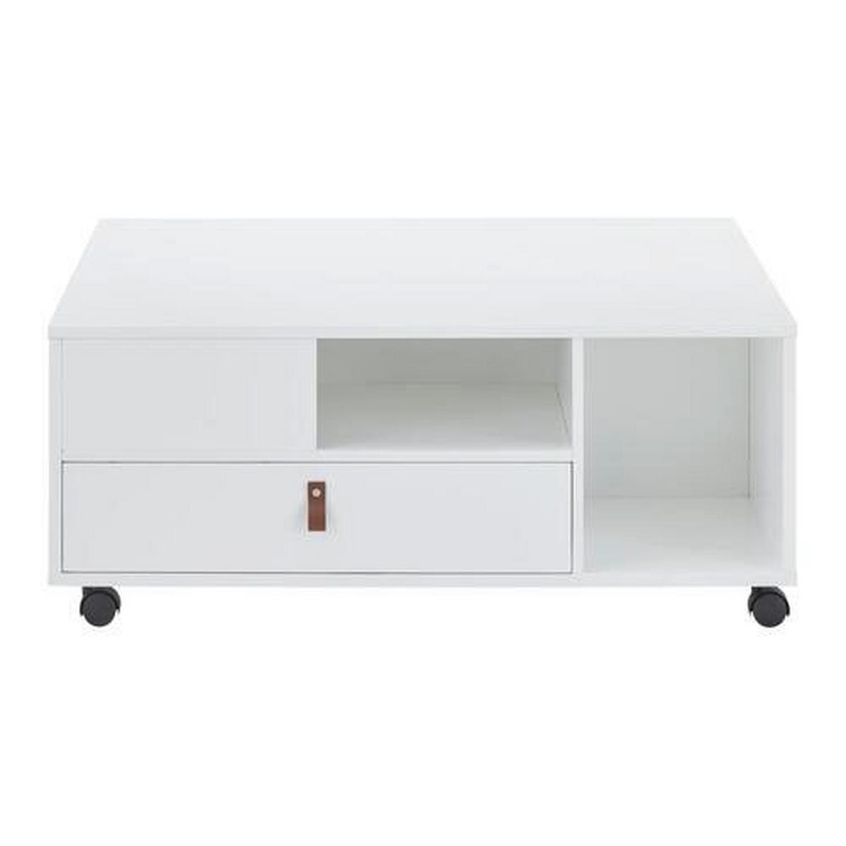 Couchtisch Mick Weiß MDF - Braun/Weiß, MODERN, Holzwerkstoff/Kunststoff (74/88/35cm) - Bessagi Home