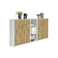 AKTENSCHRANK OFFICE EDITION - SW SET 8 - Eiche Artisan/Weiß, MODERN, Holzwerkstoff (212,9/113,6/33cm) - MID.YOU
