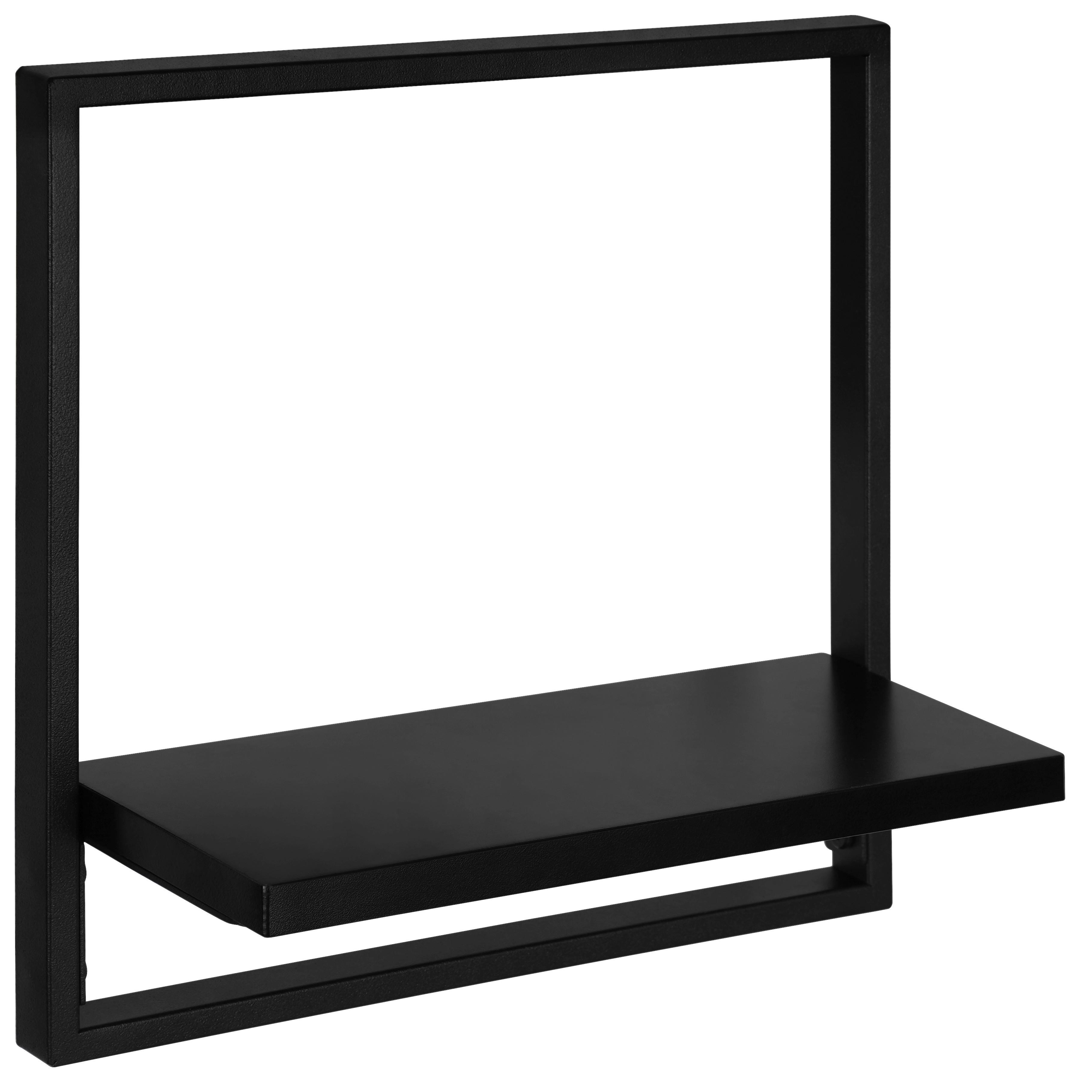 VÄGGHYLLPLAN SET ALFI -EXKLUSIV- -SB- - svart, Modern, metall/trämaterial (50/30/20/30/12/12cm) - Mömax