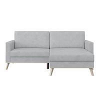 Kutna Garnitura Carini - srebrne boje/boje hrasta, Basics, tekstil/drvo (222/152cm) - Modern Living