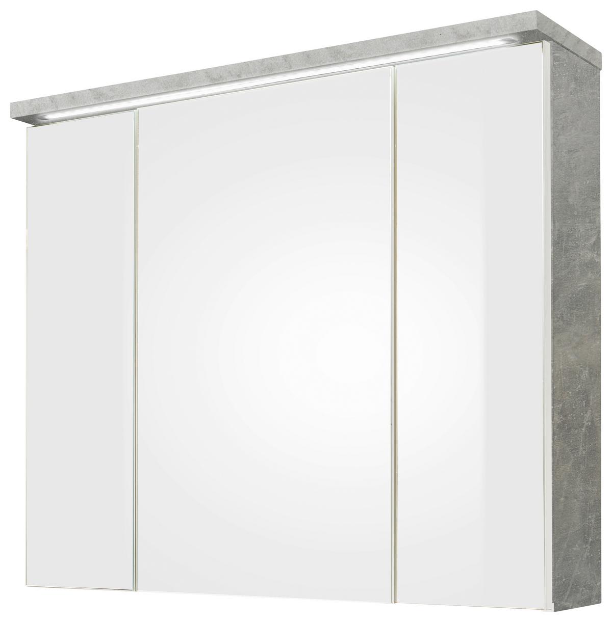 SZAFKA Z LUSTREM POOL - szary, Konventionell, materiał drewnopochodny/szkło (80/69/20cm) - Livetastic