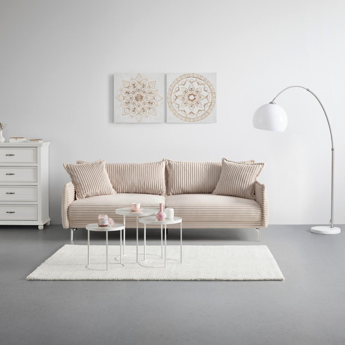 Kanapé Kiss - fehér, Modern, faalapú anyag/textil (241/90/117cm) - Mömax