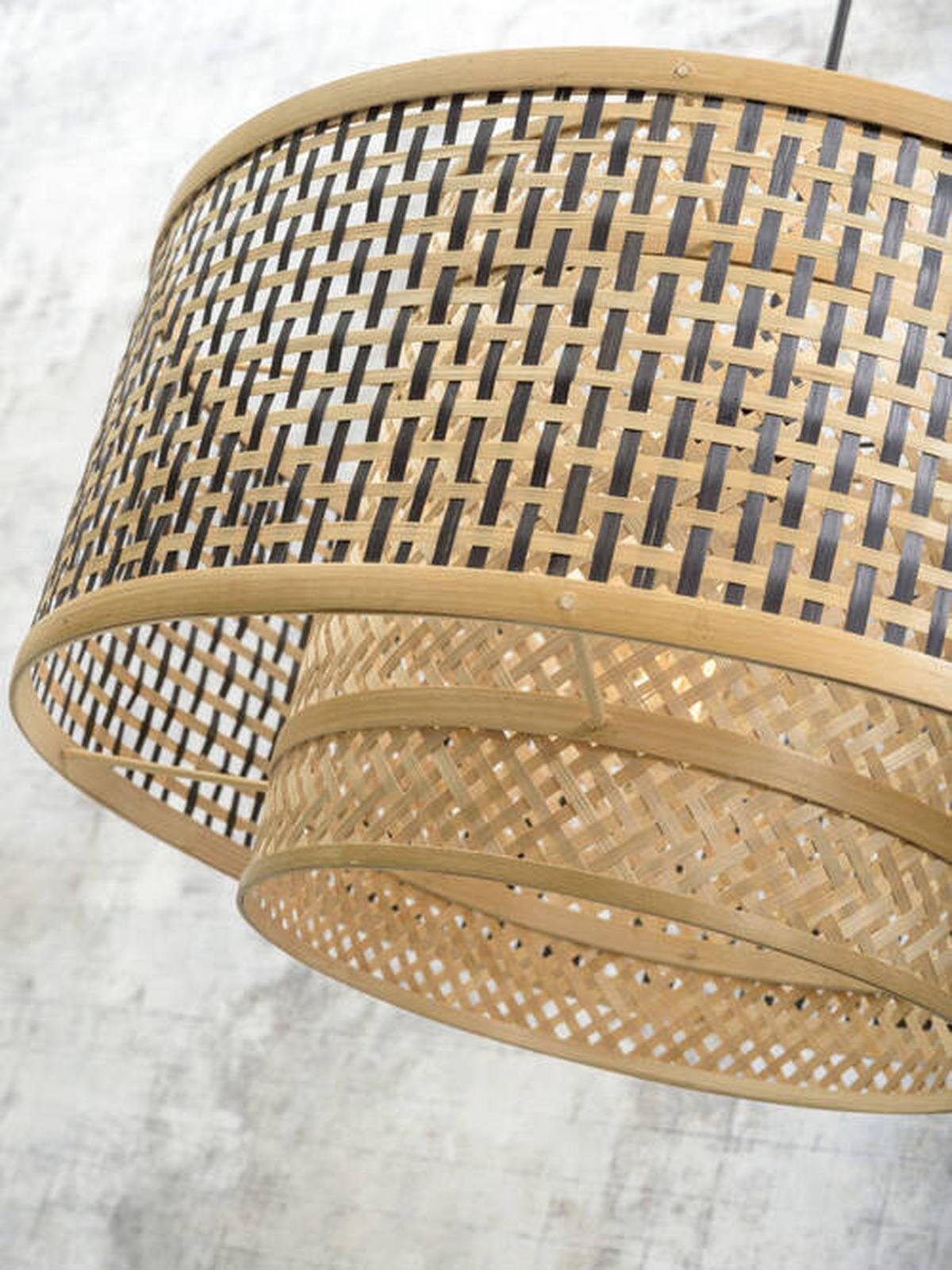 Stoječa Svetilka Bhutan, Črna, Bambus - črna/naravne barve, Trend, les (176/30/75cm) - Good & Mojo