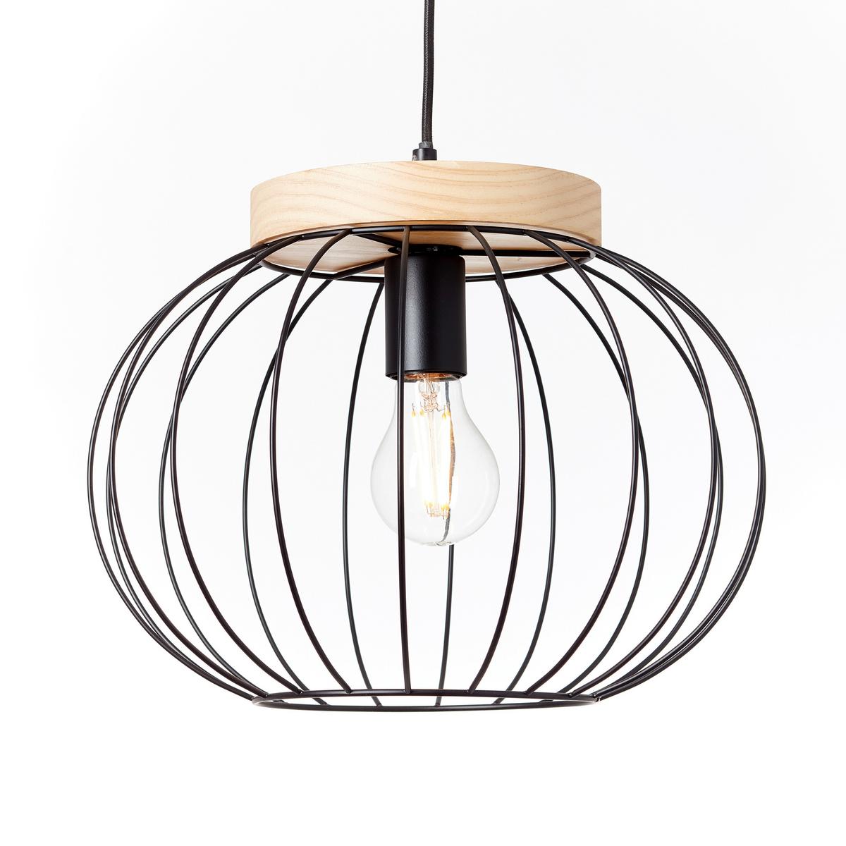Hängeleuchte Sorana Braun/Schwarz max. 40 Watt - Schwarz/Braun, Design, Holz/Metall (35,5/130cm) - Brilliant