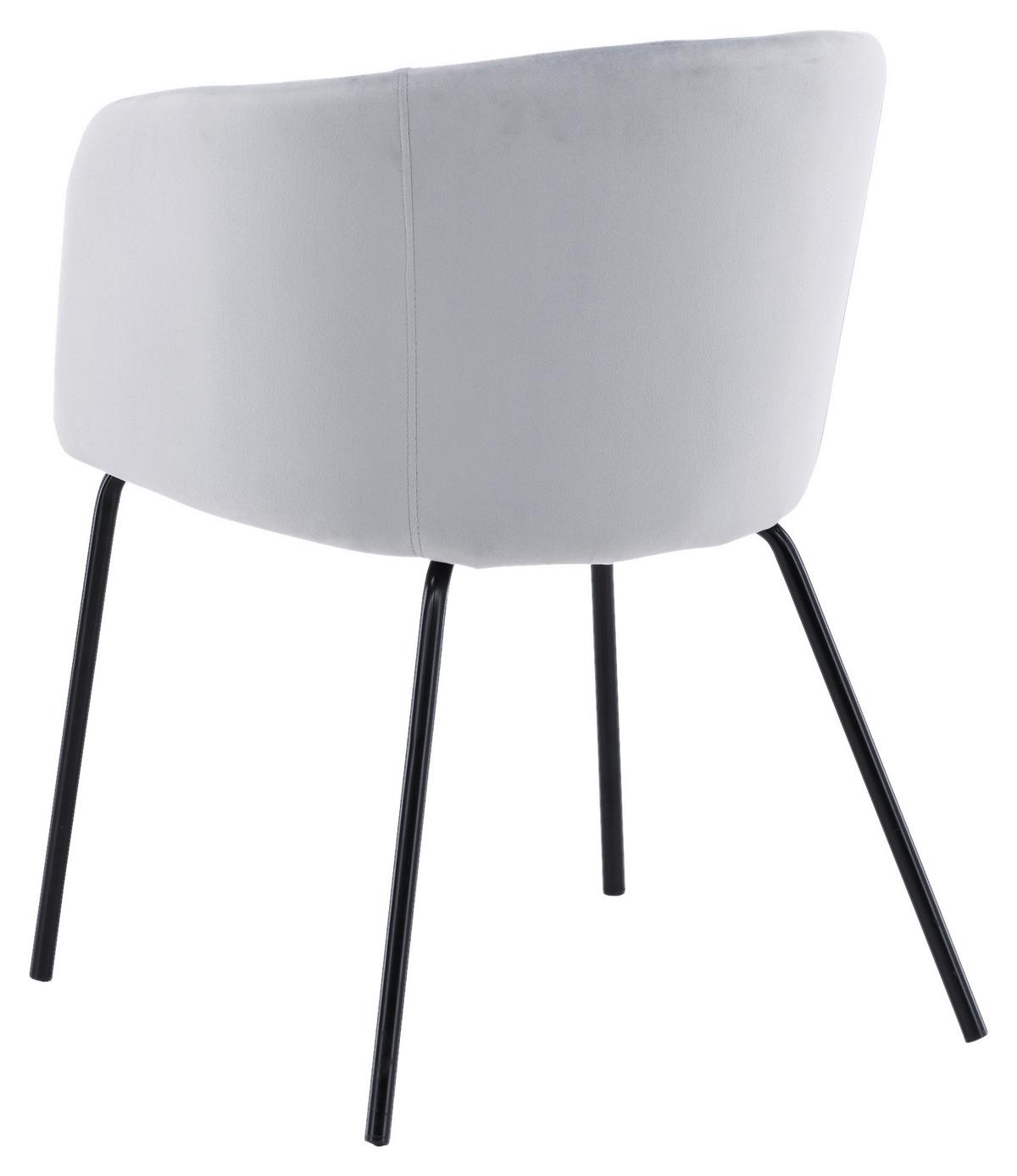Stuhl Berit ca. 55x78x55 cm Hellgrau - Hellgrau/Schwarz, Design, Textil/Metall (55/78/55cm) - Livetastic