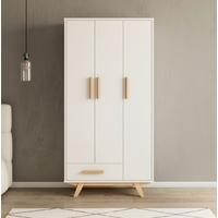 Dulap cu uși rotative alb cca. 90x180x40 cm - alb/ecru, Modern, lemn/material pe bază de lemn (90/180/40cm) - Bessagi Home