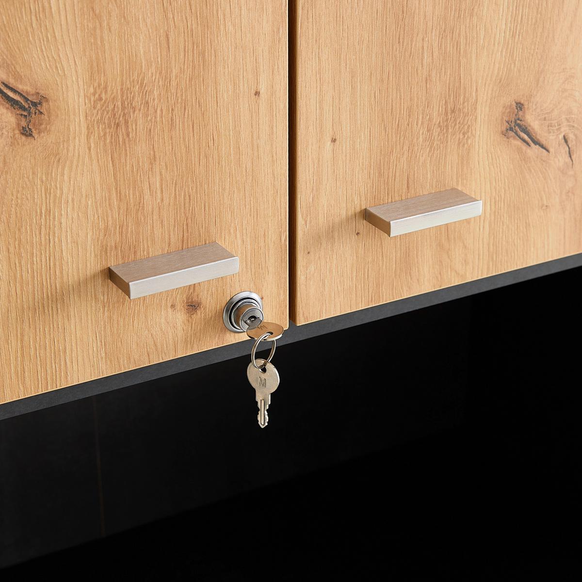 Türenset Mister Office Eiche Artisan - Alufarben/Eiche Artisan, Modern, Holzwerkstoff/Metall (77/104/2cm) - Mömax