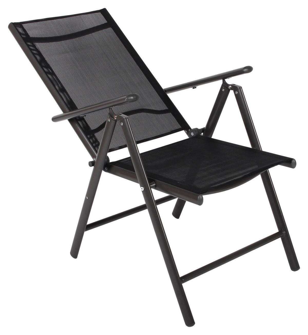 Set Zložljivih Vrtnih Stolov Rona, Antracit, 4 Kos - antracit, Basics, kovina/tekstil (56/105/65cm) - Gardenson