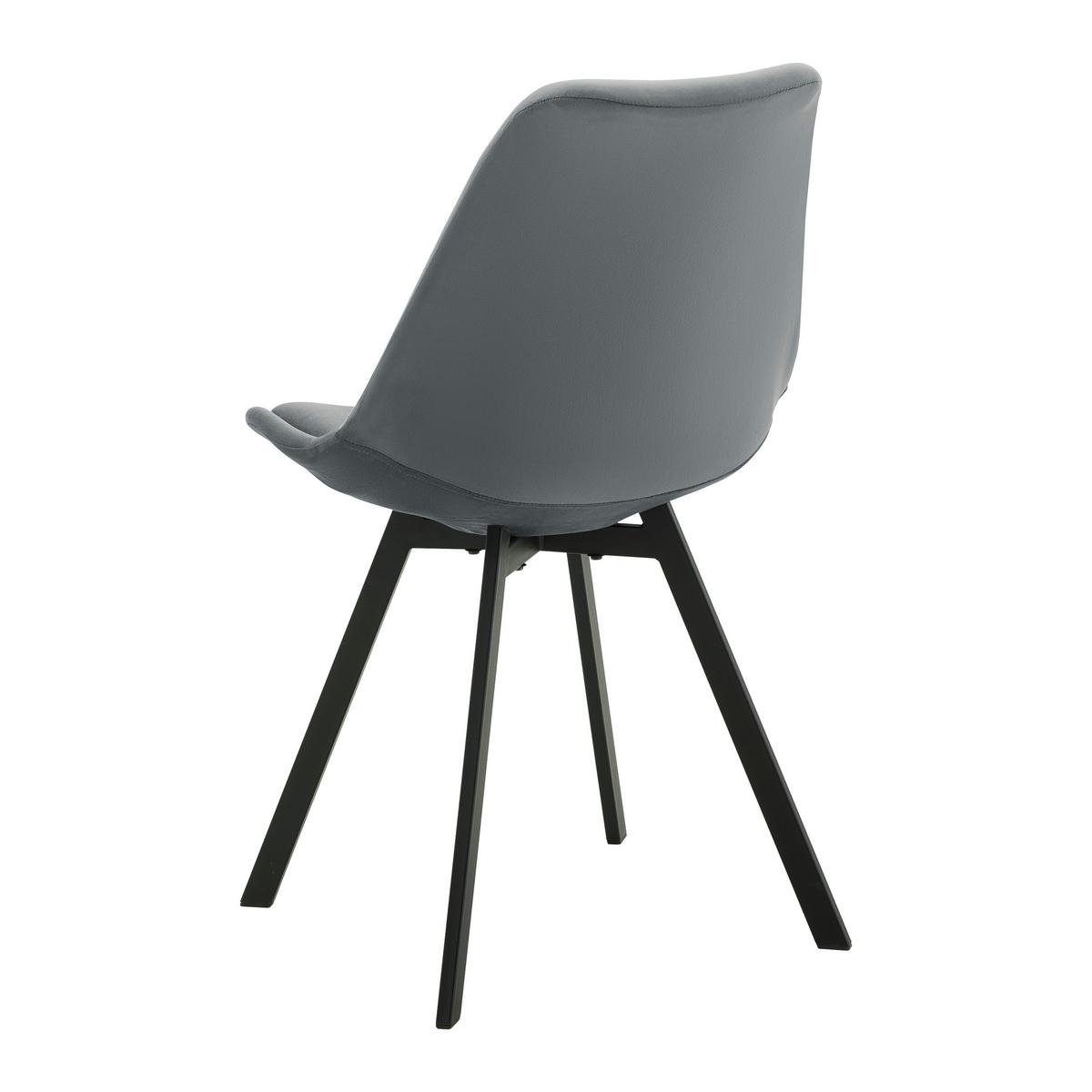 KRZESŁO MIA - ciemnoszary/czarny, Modern, metal/tkanina (45/84/55cm) - Bessagi Home