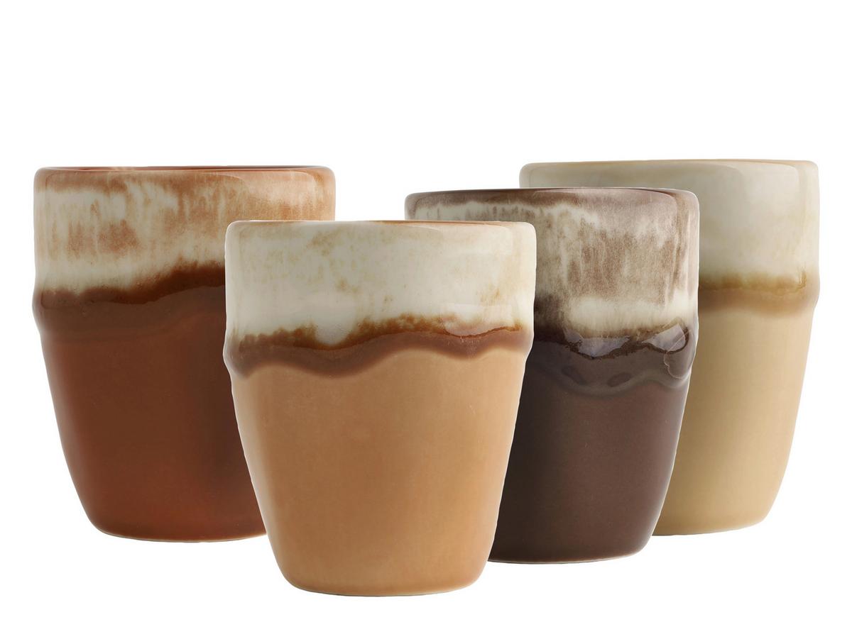 Set Skodelic Squeezy Mocha, 4-Delni - krem barve/umazano rjava, Basics, keramika (6/7cm) - Creatable