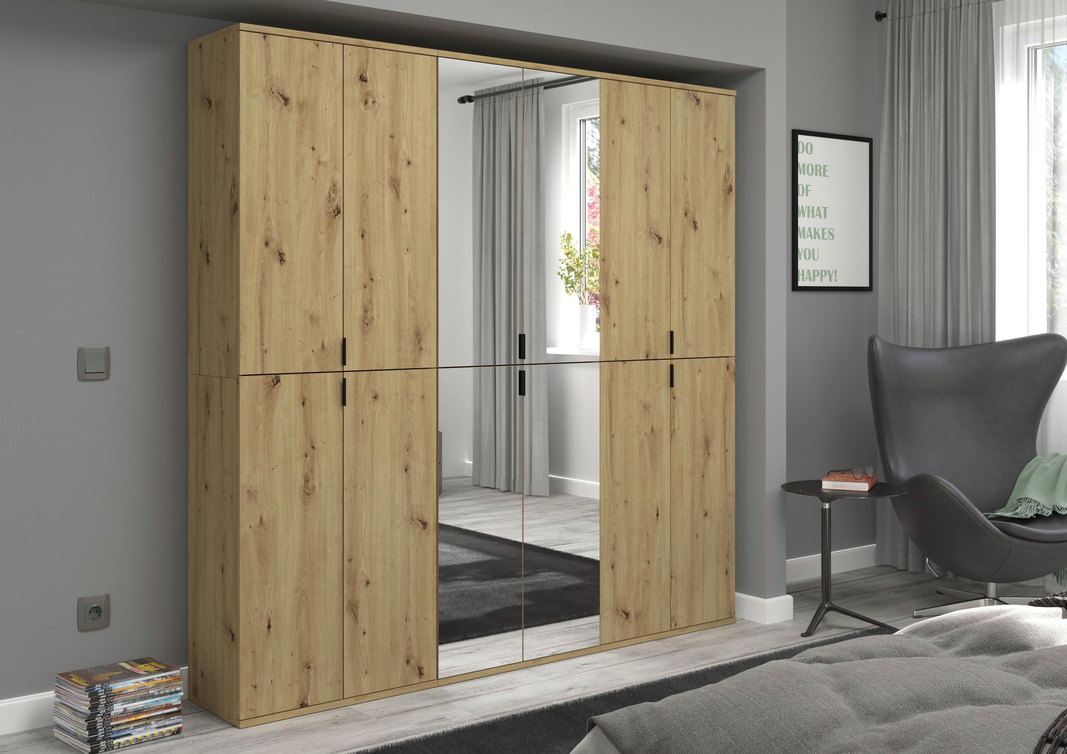 Garderobenschrank Projekt X ca. 183x193 cm Artisan Eiche - Schwarz, KONVENTIONELL, Glas/Holzwerkstoff (183/193/34cm) - MID.YOU