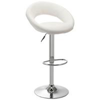 Barhocker in Weiß - Chromfarben/Weiß, KONVENTIONELL, Holz/Kunststoff (50/82-103/56cm) - Mömax