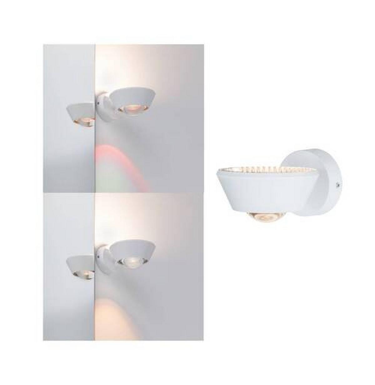 Wandleuchte Sabik in Weiß max. 9 Watt - Weiß, Basics, Kunststoff - Paulmann