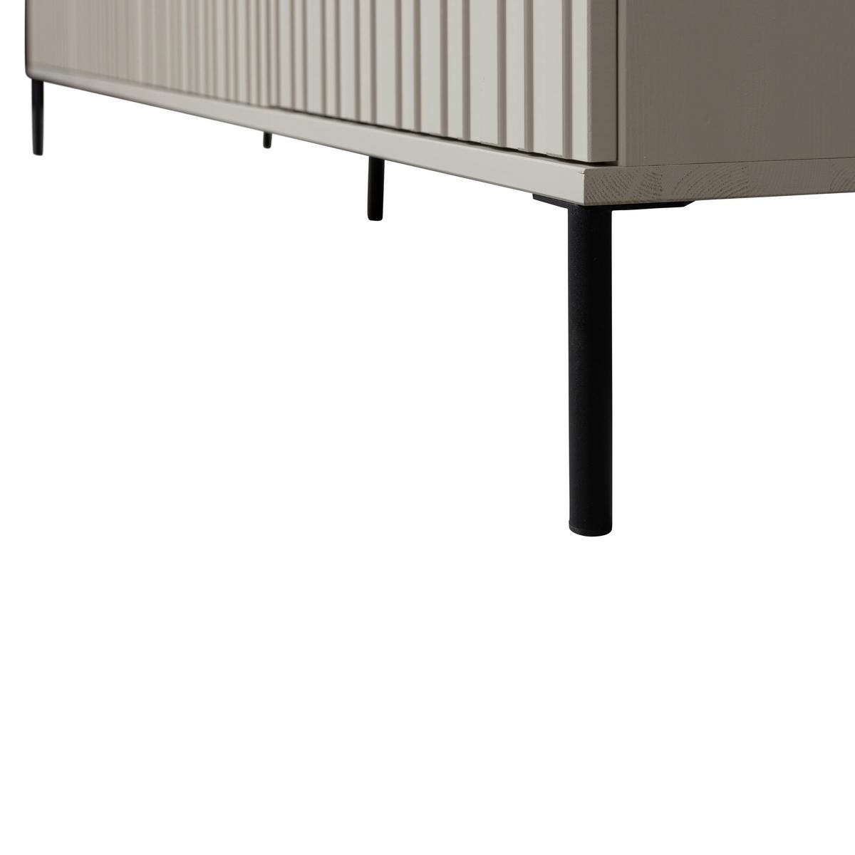 Lowboard Gravure Grau B: 100cm - Schwarz/Grau, Design, Holz/Metall (100/56/44cm) - Livetastic