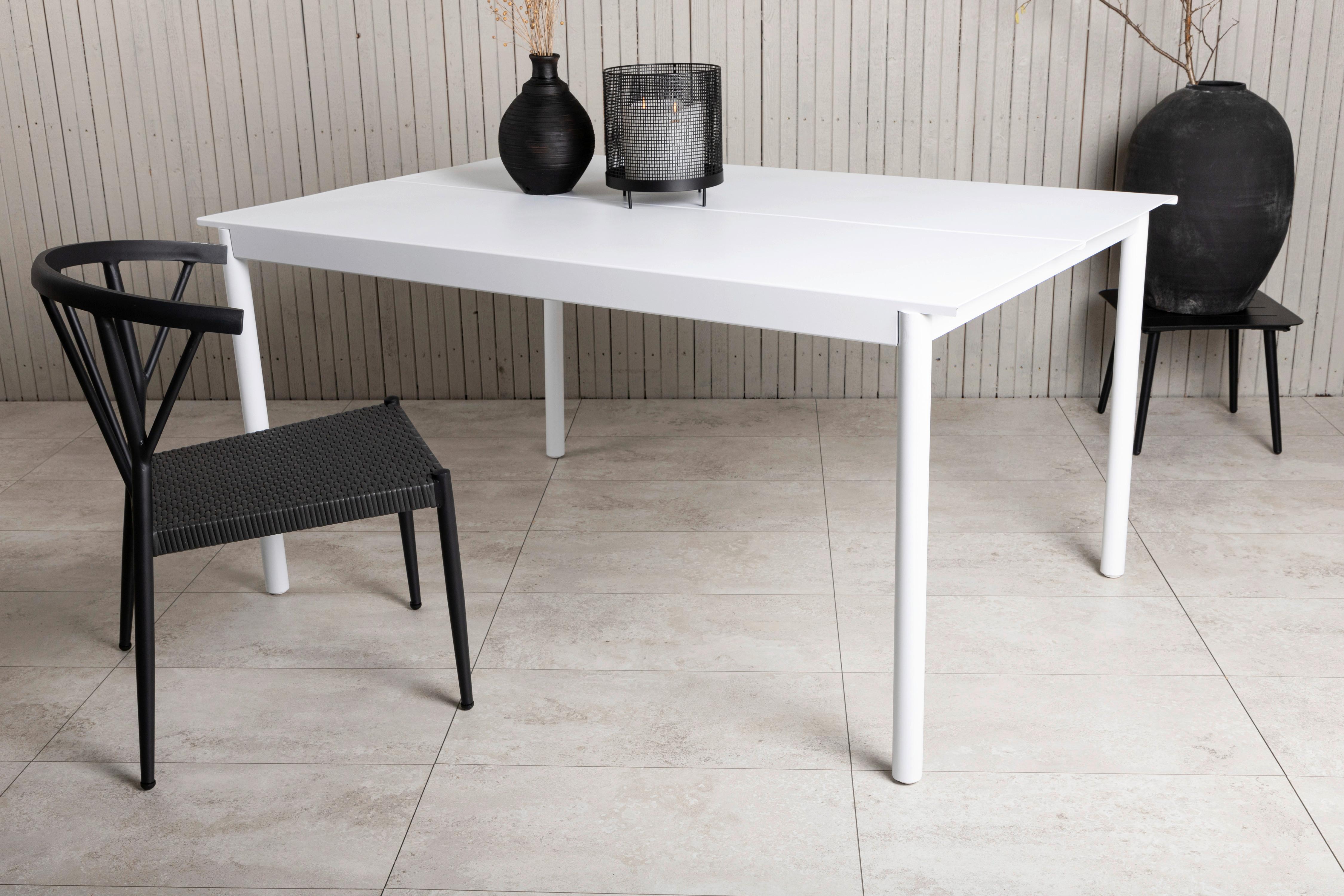 Gartentisch Modena ca. 150x100x75 cm Weiß - Weiß, KONVENTIONELL, Metall (150/100/75cm) - Gardenson