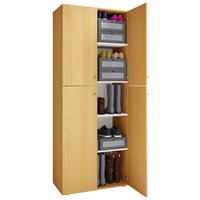 Schuhschrank Lona ca.70x182x37cm Buchefarben - Silberfarben/Buchefarben, KONVENTIONELL, Holzwerkstoff/Kunststoff (70/182/37cm) - MID.YOU