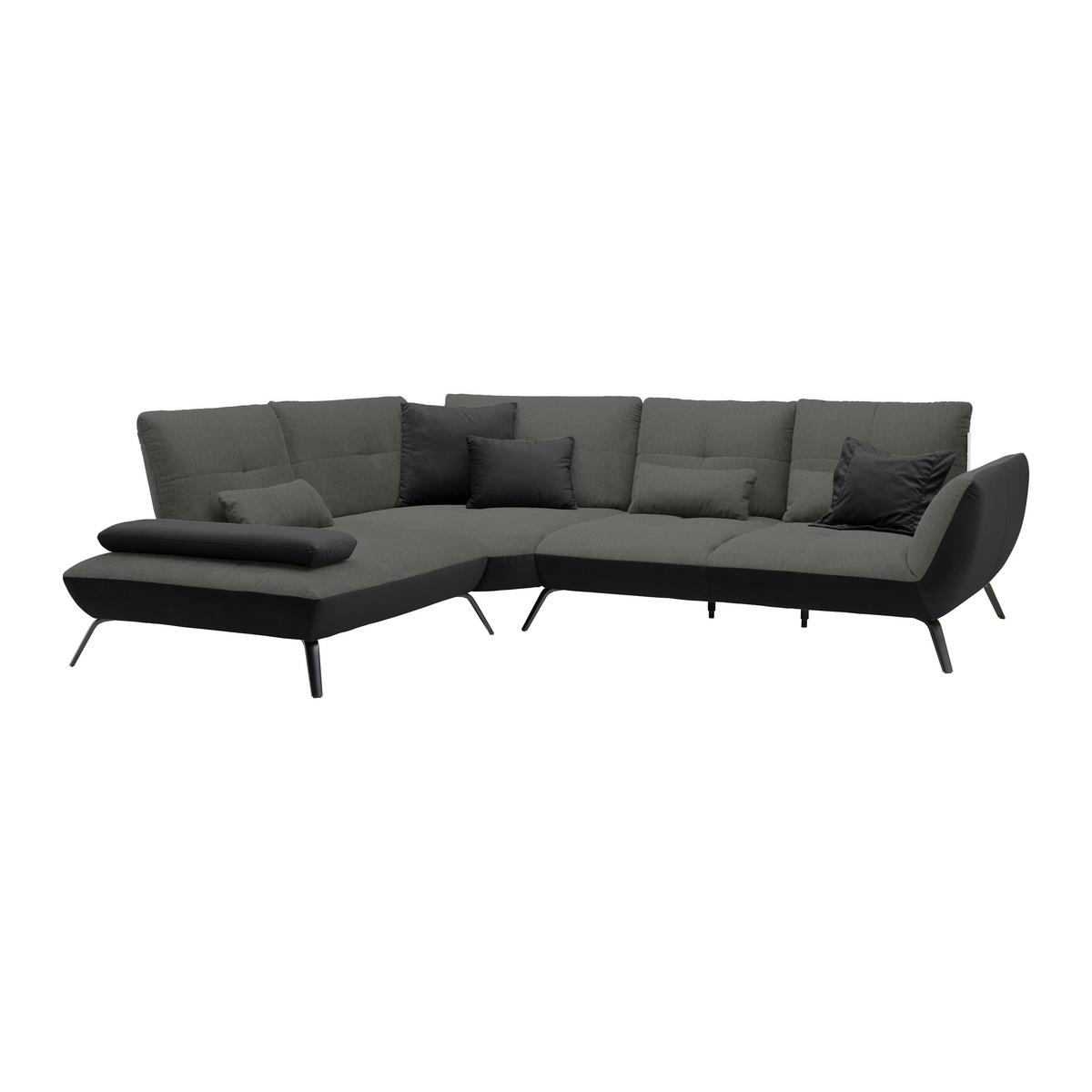 Wohnlandschaft Trendy Anthrazit/Schwarz - Anthrazit/Schwarz, MODERN, Holzwerkstoff/Textil (250/93/310cm) - Premium Living