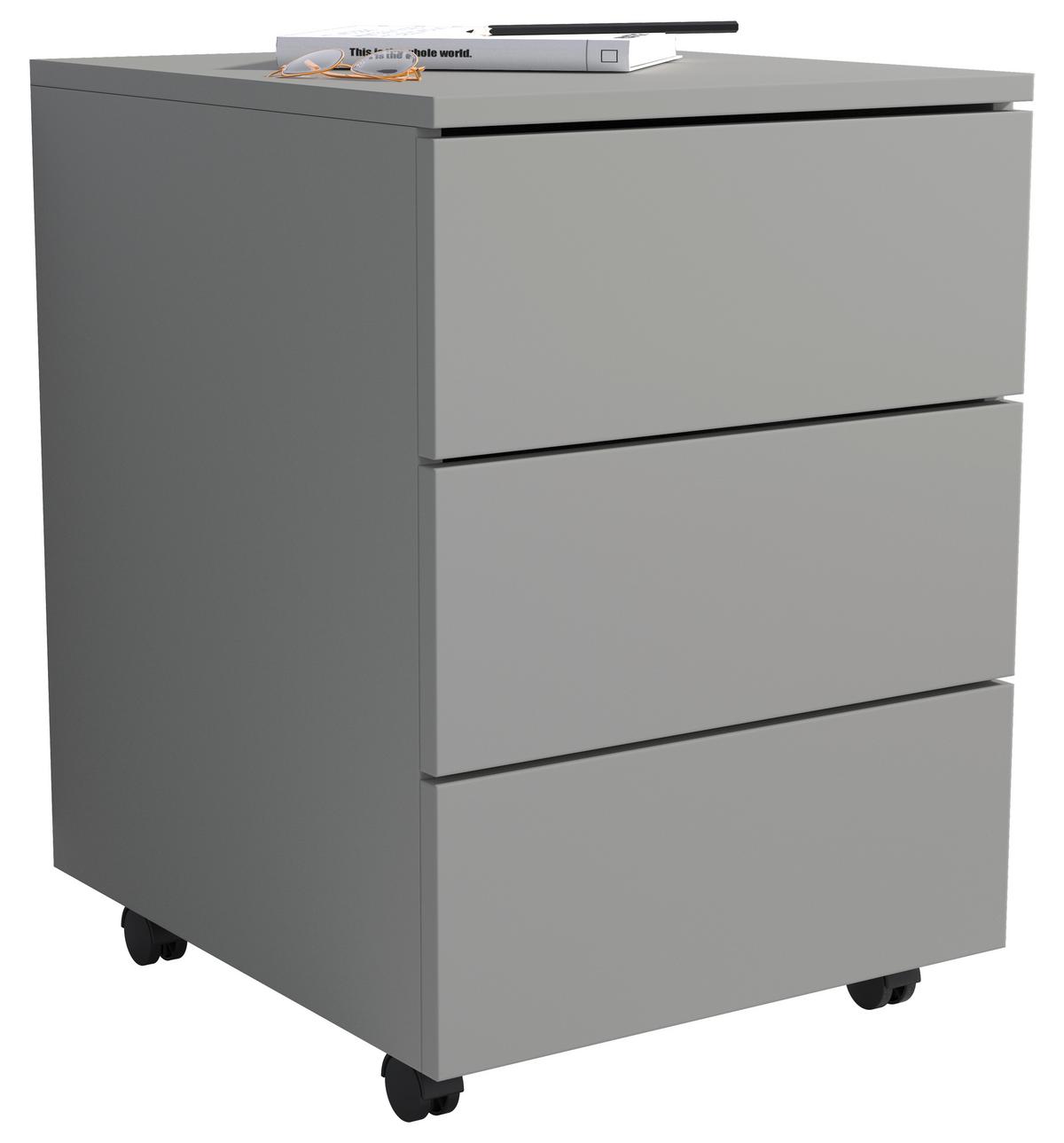 ROLLCONTAINER DALOSA 45 3-SB - Schwarz/Grau, Design, Holzwerkstoff/Kunststoff (39/55/45cm) - MID.YOU