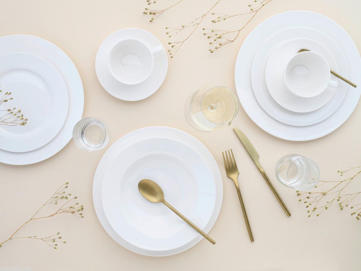 Kombinirani Servis Fleur Royal, 30-Delni - krem barve, Basics, keramika - Creatable