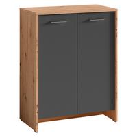 Schuhschrank Ben Anthrazit - Anthrazit/Eiche Artisan, MODERN, Holzwerkstoff/Kunststoff (63/83/35cm) - MID.YOU