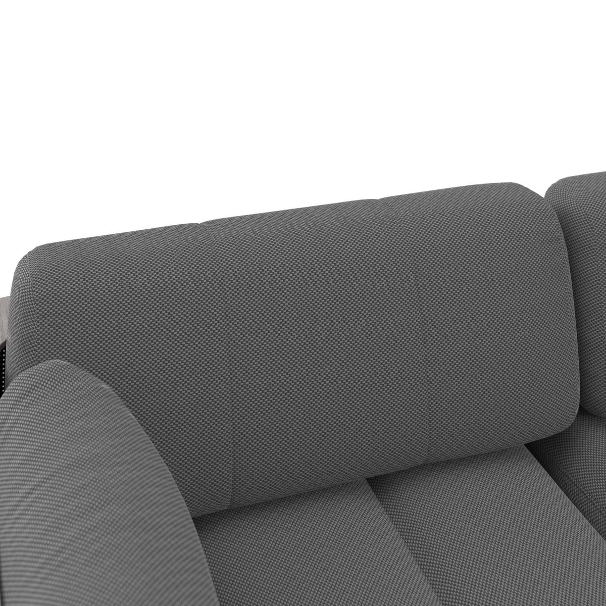 Loungegarnitur Mara Dunkelgrau Metall/Outdoorstoff +Abdeckung - Dunkelgrau/Schwarz, MODERN, Kunststoff/Textil (186/61/76,5cm) - Bessagi Garden