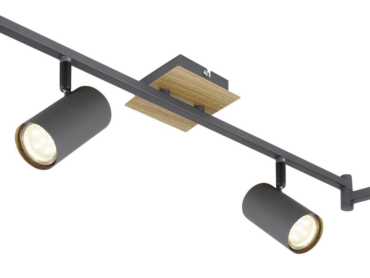 Strahler Robby in Graphitfarben max. 35 Watt - Graphitfarben/Naturfarben, Design, Metall (180/10/18,5cm) - Globo
