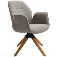 KRZESŁO Z PODŁOKIETNIKAMI SAVONA - kolor naturalny/szary, Modern, drewno/tkanina (61/84/62cm) - MID.YOU