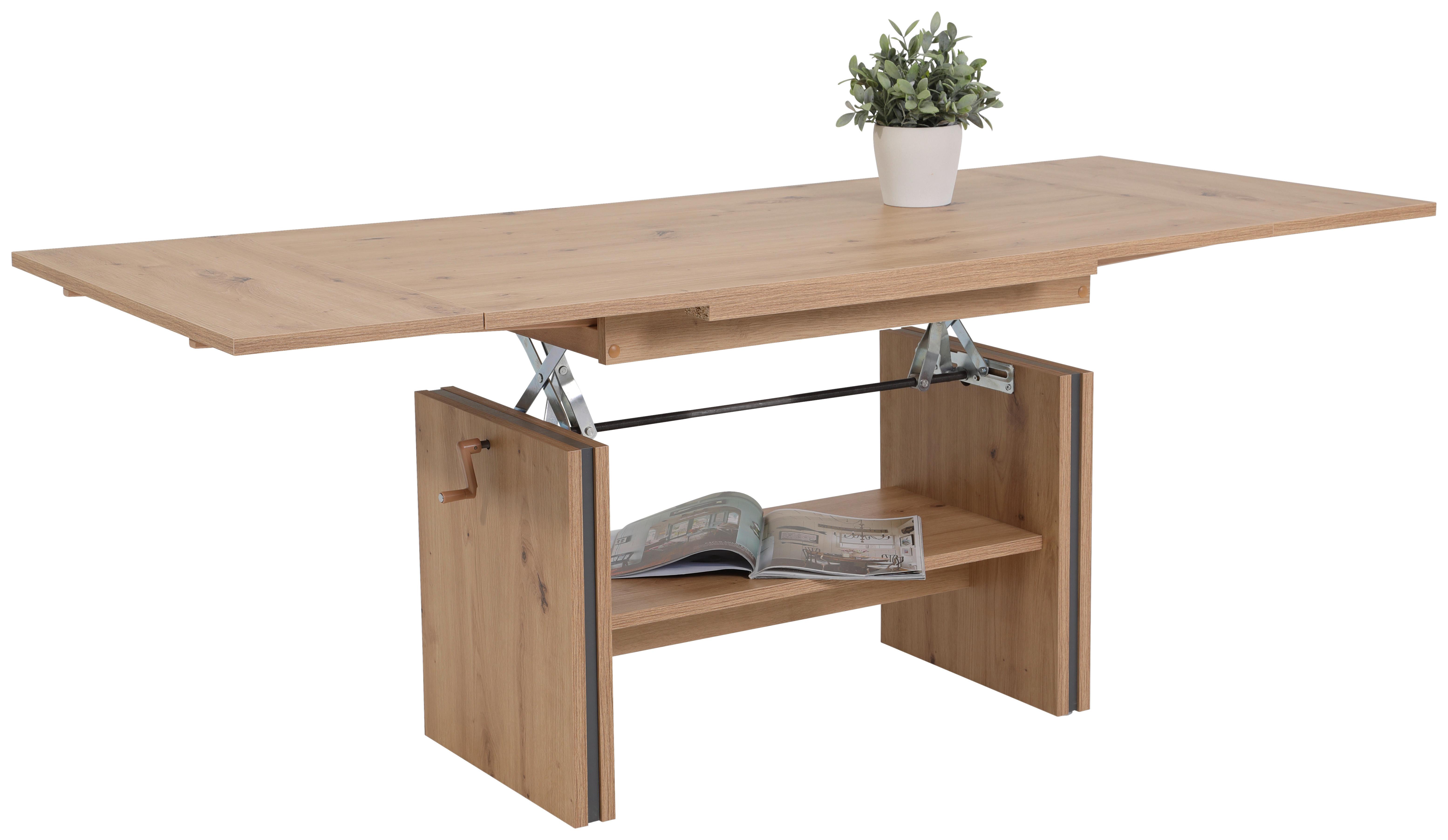 Couchtisch Hilmar ca. 165x67 cm Eichefarbe - Eichefarben, MODERN, Holzwerkstoff (110-165/67/56-66cm) - MID.YOU