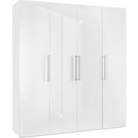 Drehtürenschrank in Weiß - Chromfarben/Weiß, MODERN, Holzwerkstoff/Metall (196/219/60cm) - Mömax