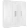 GARDEROB MED GÅNGJÄRNSDÖRRAR GLOSSY -TOP- - vit/kromfärg, Modern, metall/trämaterial (196/219/60cm) - Mömax