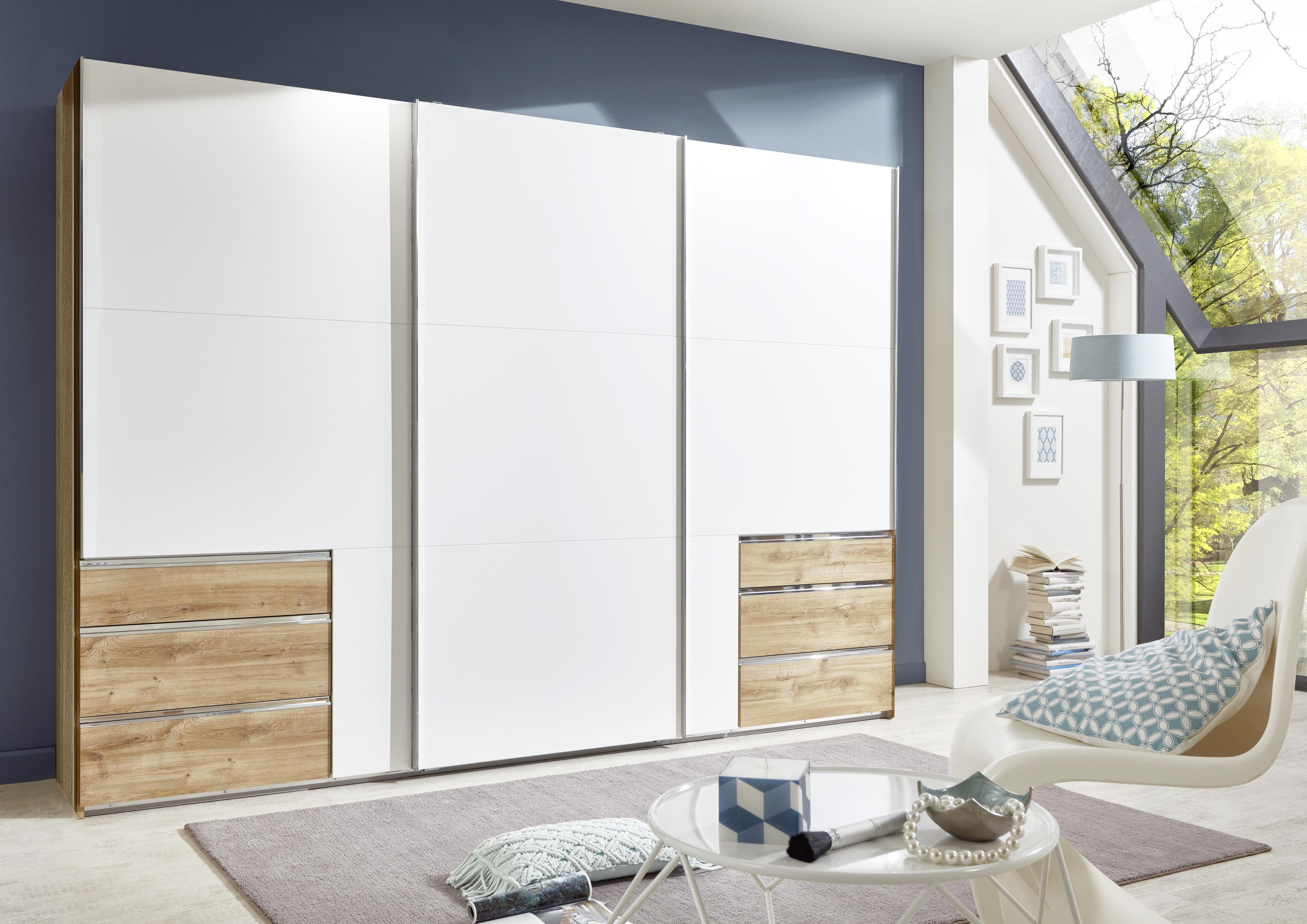 Ormar S Kliznim Vratima Level 36a - bijela/boje hrasta, Moderno, drvni materijal/metal (300/216/65cm) - Modern Living
