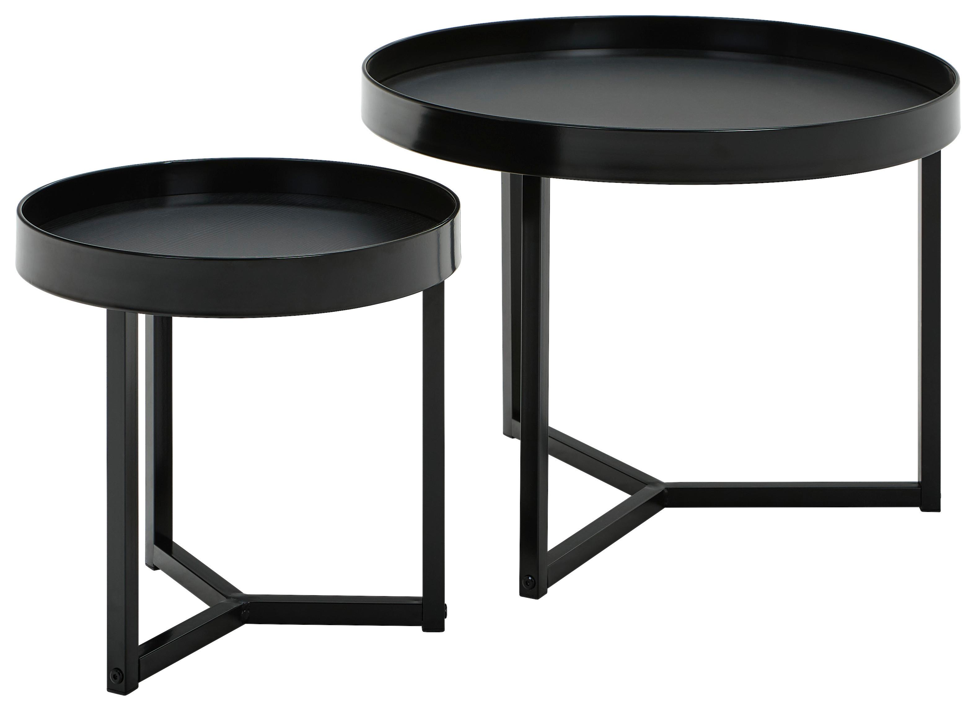 ZESTAW STOLIKÓW KAWOWYCH NINGBO - czarny, Design, materiał drewnopochodny/metal - MID.YOU