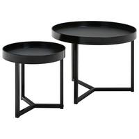ZESTAW STOLIKÓW KAWOWYCH NINGBO - czarny, Design, materiał drewnopochodny/metal - MID.YOU