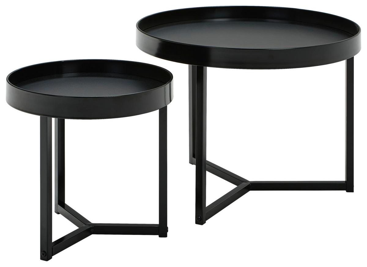 ZESTAW STOLIKÓW KAWOWYCH NINGBO - czarny, Design, materiał drewnopochodny/metal - MID.YOU