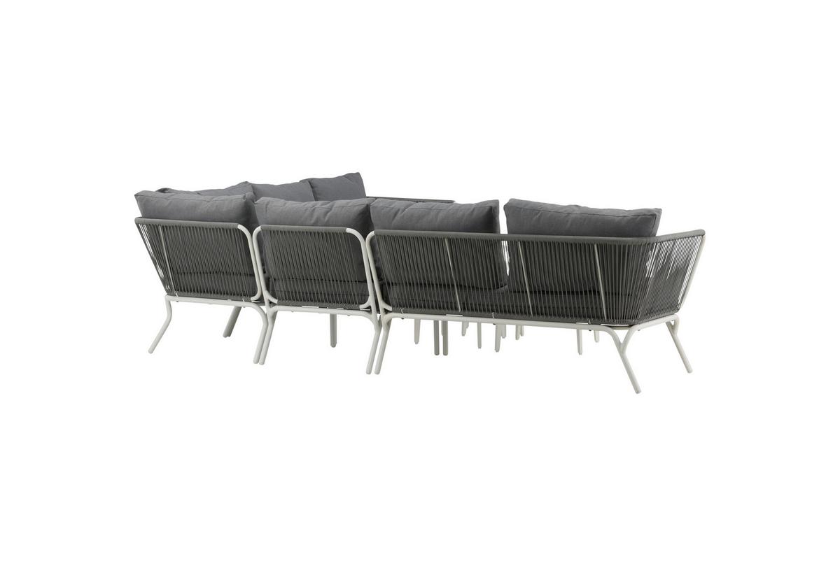 Dining-Loungeset Roxo ca. 283x221 cm Grau/Weiß - Weiß/Grau, KONVENTIONELL, Textil/Metall - Gardenson