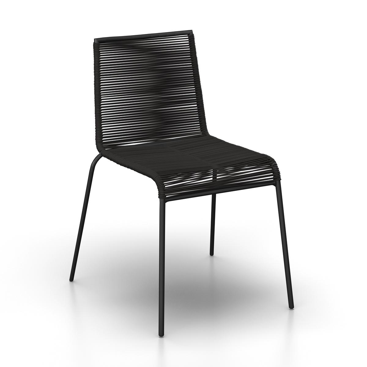 Gartenset Suna Schwarz aus Holz/Textil/Metall - Schwarz/Teakfarben, Modern, Holz/Textil - Bessagi Garden
