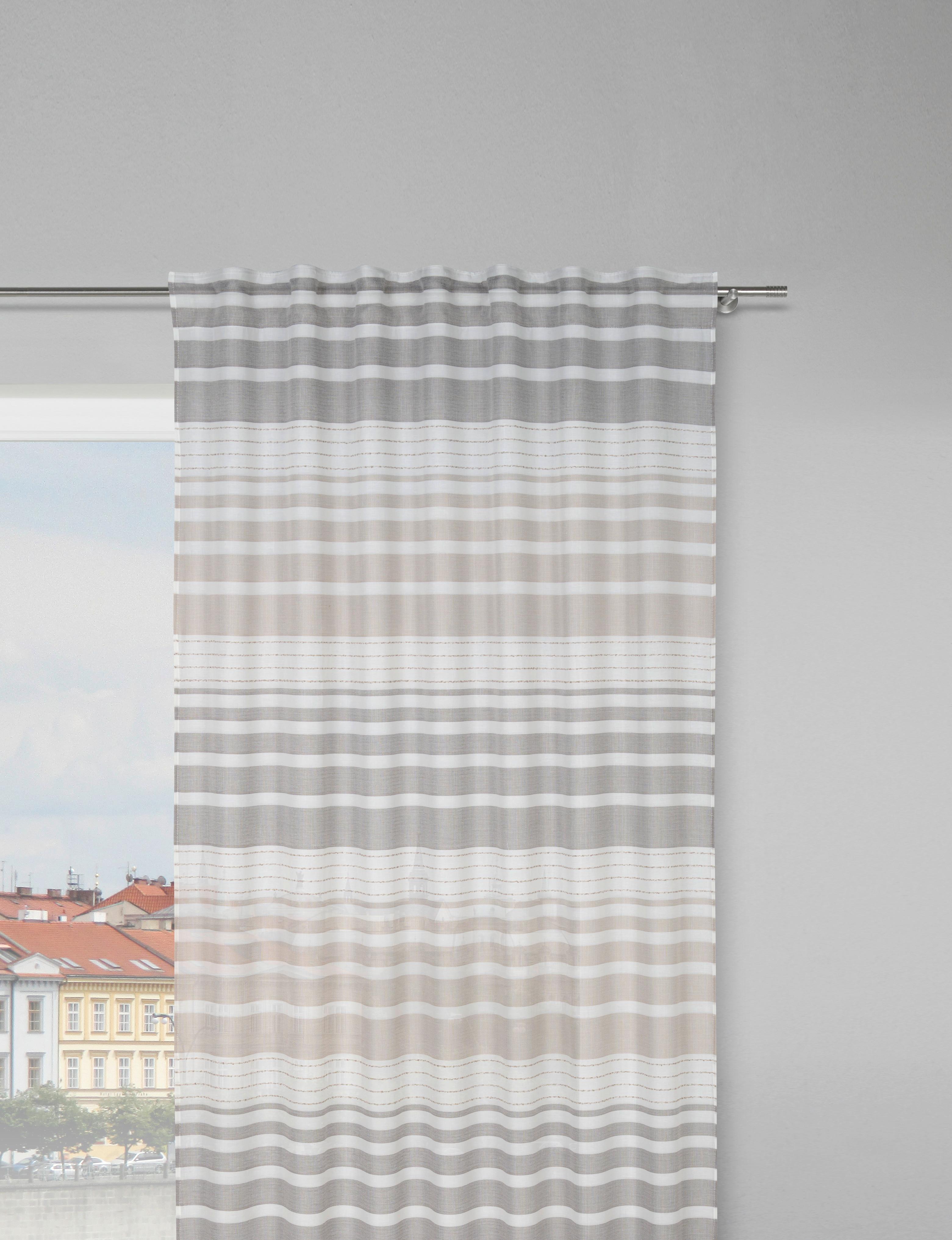 Fertigvorhang Mads Grau/Taupe ca. 140x245cm - Taupe/Grau, Modern, Textil (140/245cm) - Modern Living