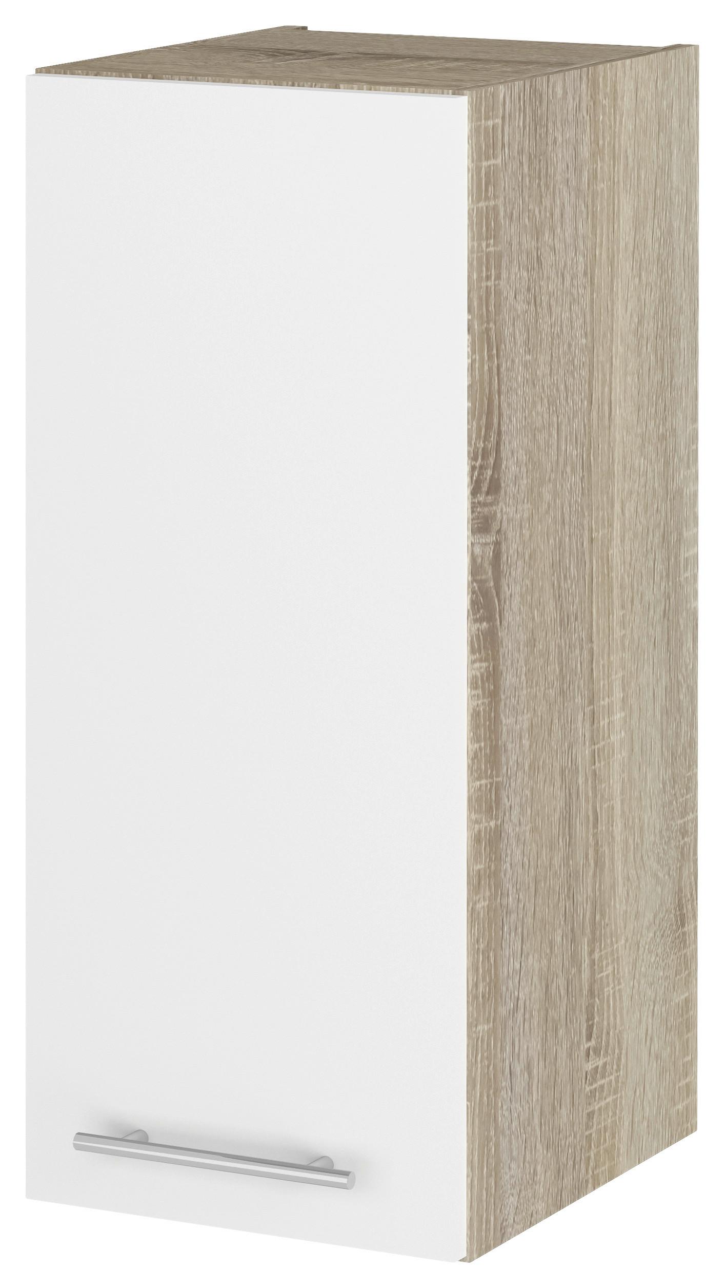 Dulap superior de bucătărie Corina - alb/culoare lemn stejar, Modern (30/72,4/34,6cm) - Based