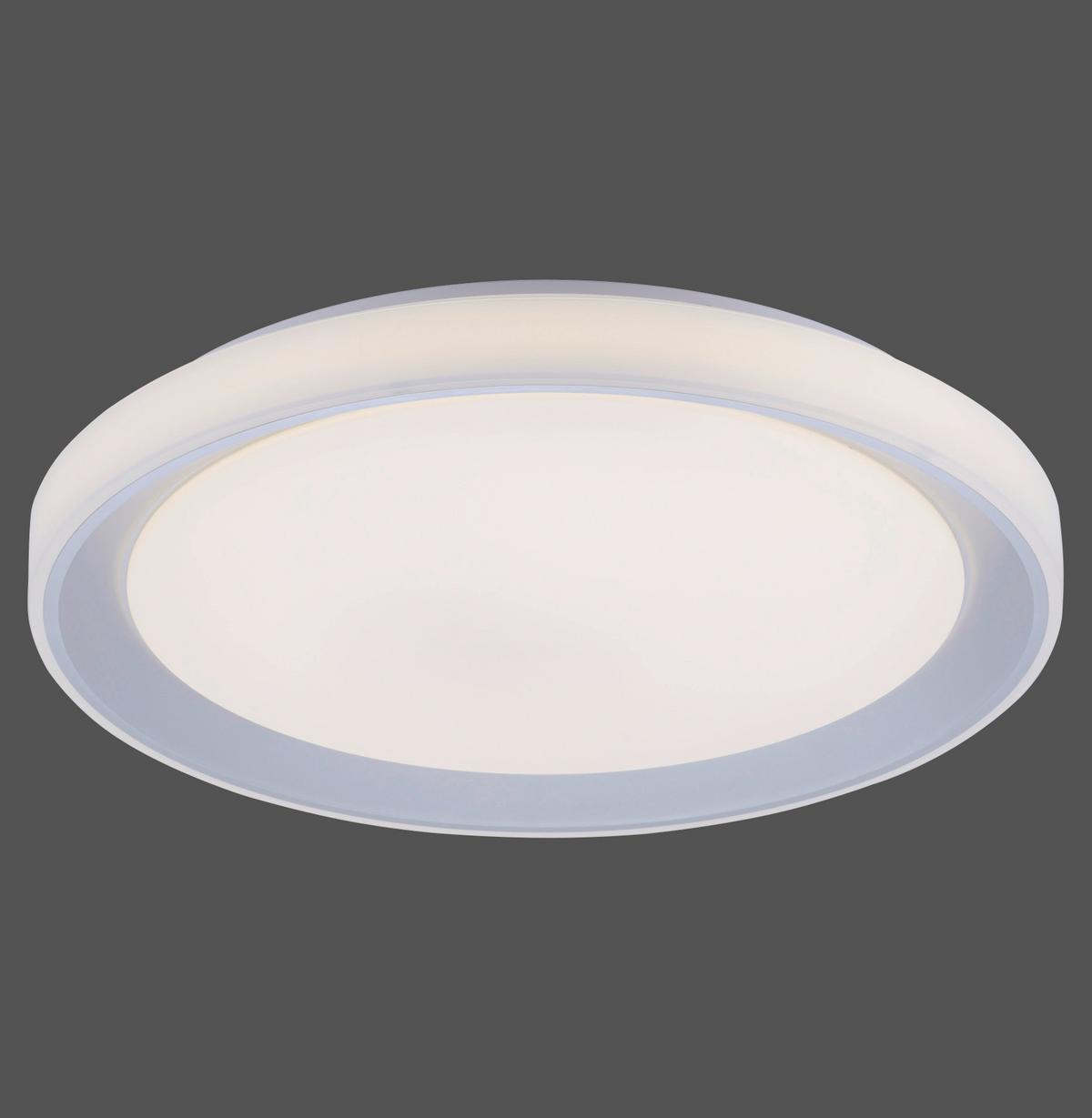 LED-Deckenleuchte Lolasmart Leni max. 40 Watt - Silberfarben/Weiß, Design, Kunststoff/Metall (51/51/7,5cm)