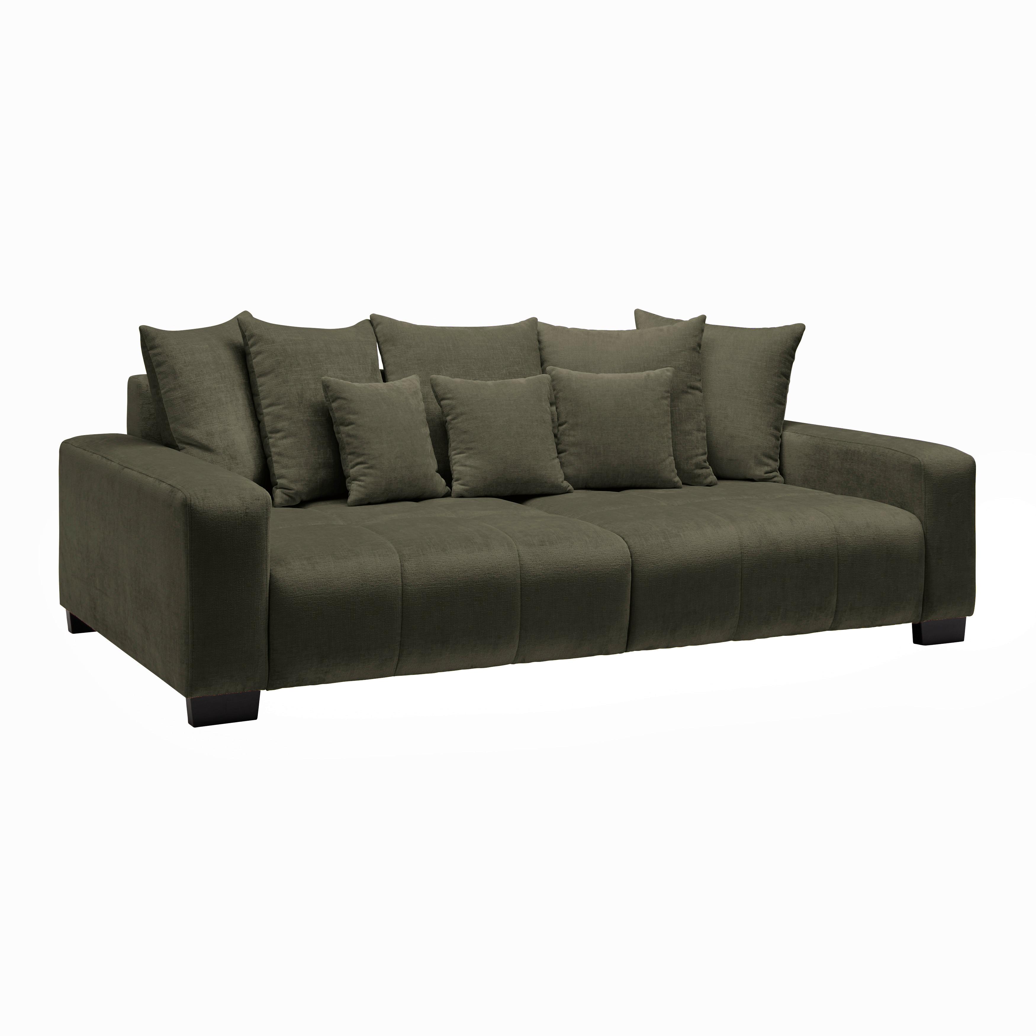Bigsofa Matteo Olivgrün - Schwarz/Olivgrün, Modern, Holz (246/93/124cm) - Based