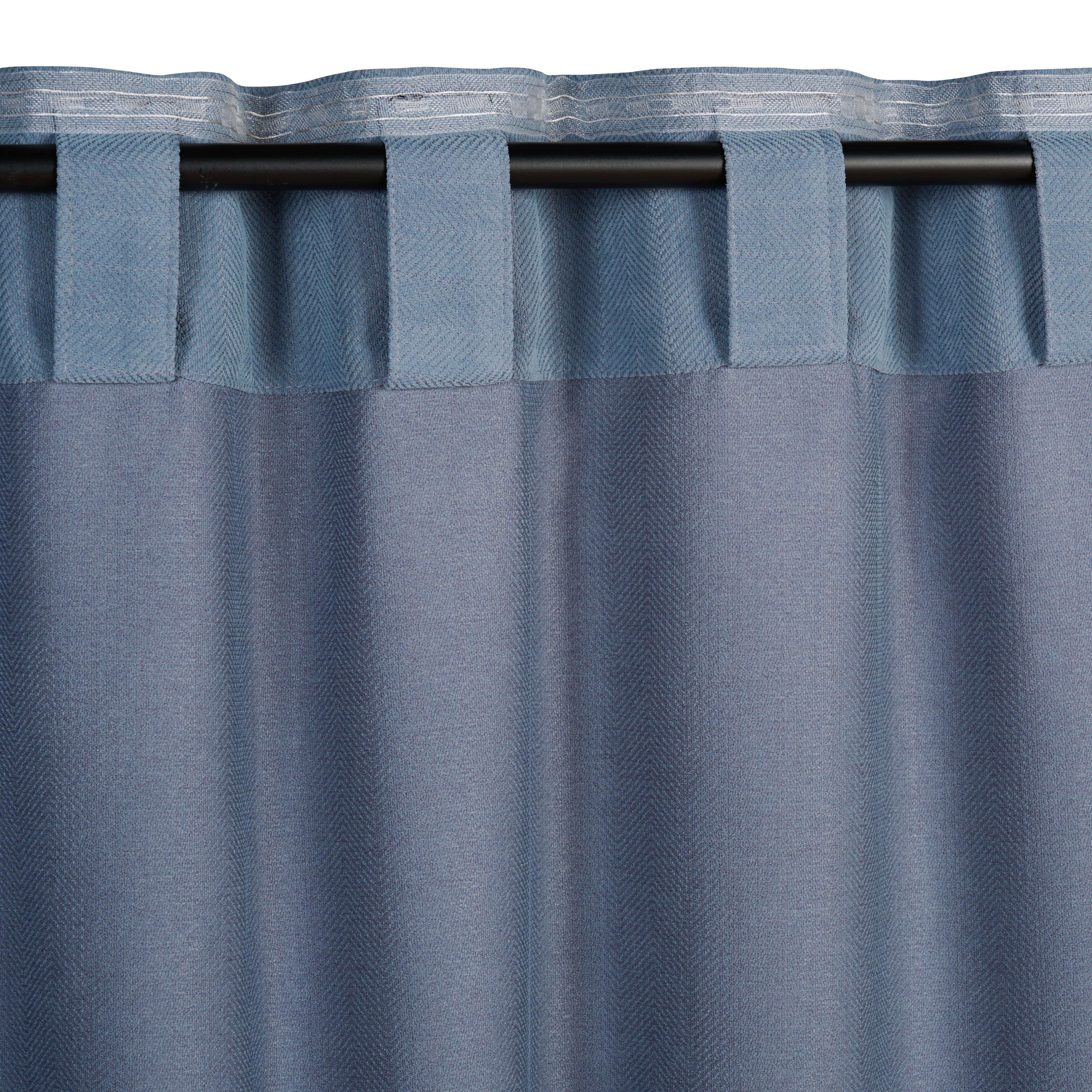 GARDINLÄNGD LINUS - blå, Design, textil (140/255cm) - Premium Living