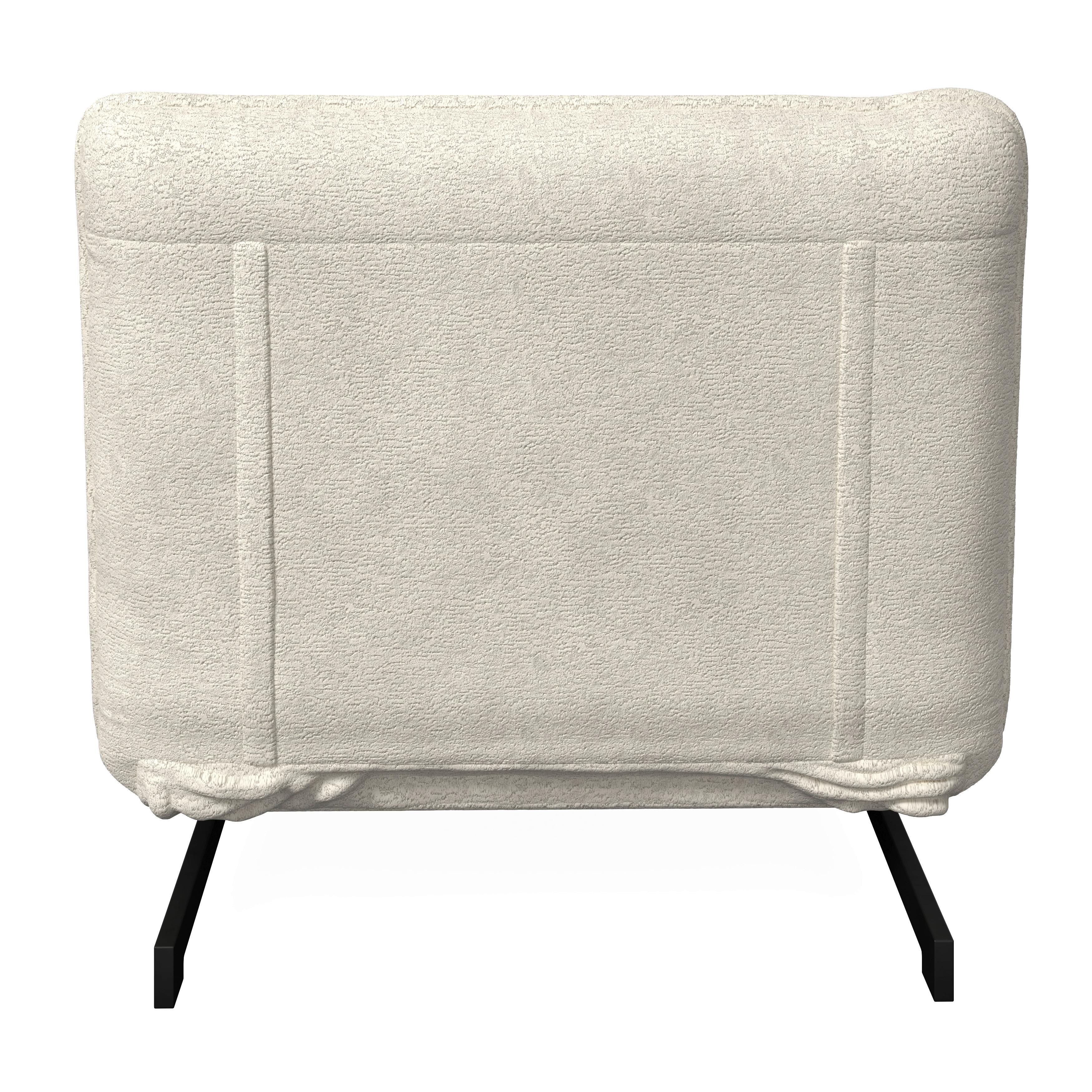 BÄDDFÅTÖLJ LUNA - vit/svart, Modern, metall/textil (92/86/80cm) - Bessagi Home