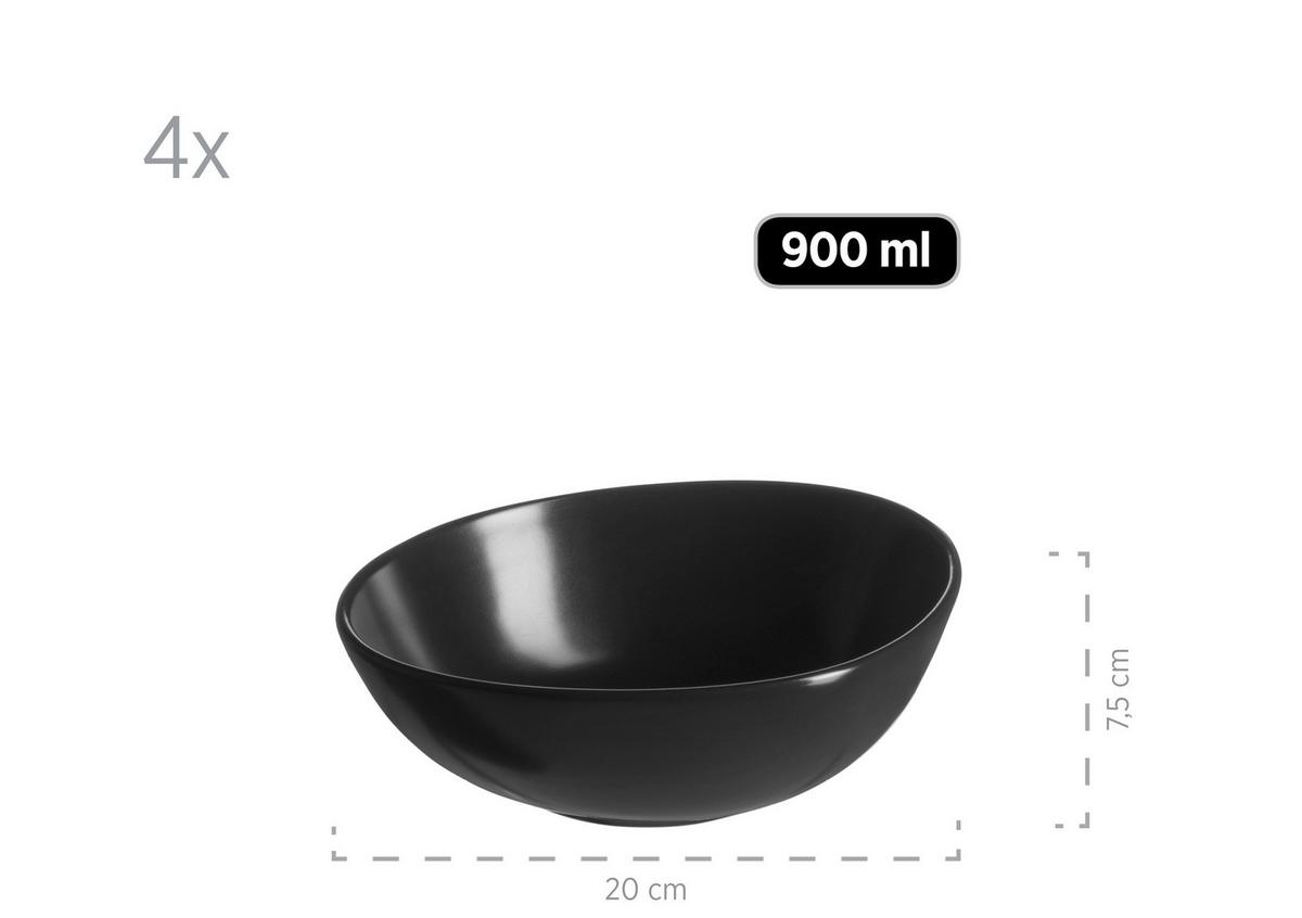 KOMBISERVICE 931730 SCHWARZ POSTSICHER - Schwarz, Basics, Keramik (44/34/33,6cm) - Mäser